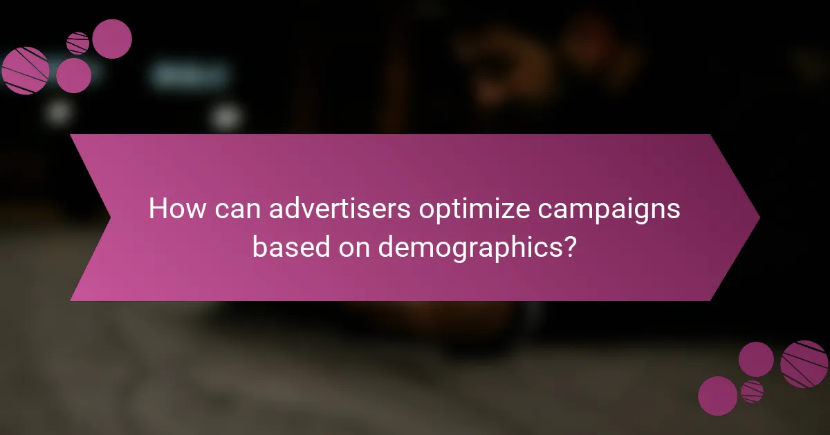 How can advertisers optimize campaigns based on demographics?