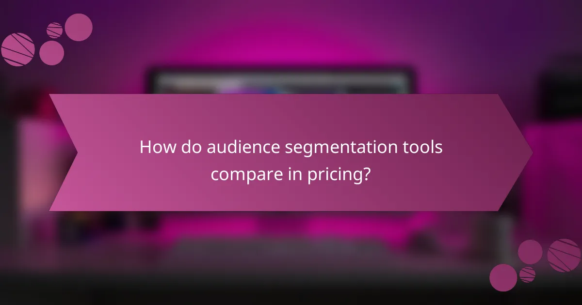 How do audience segmentation tools compare in pricing?