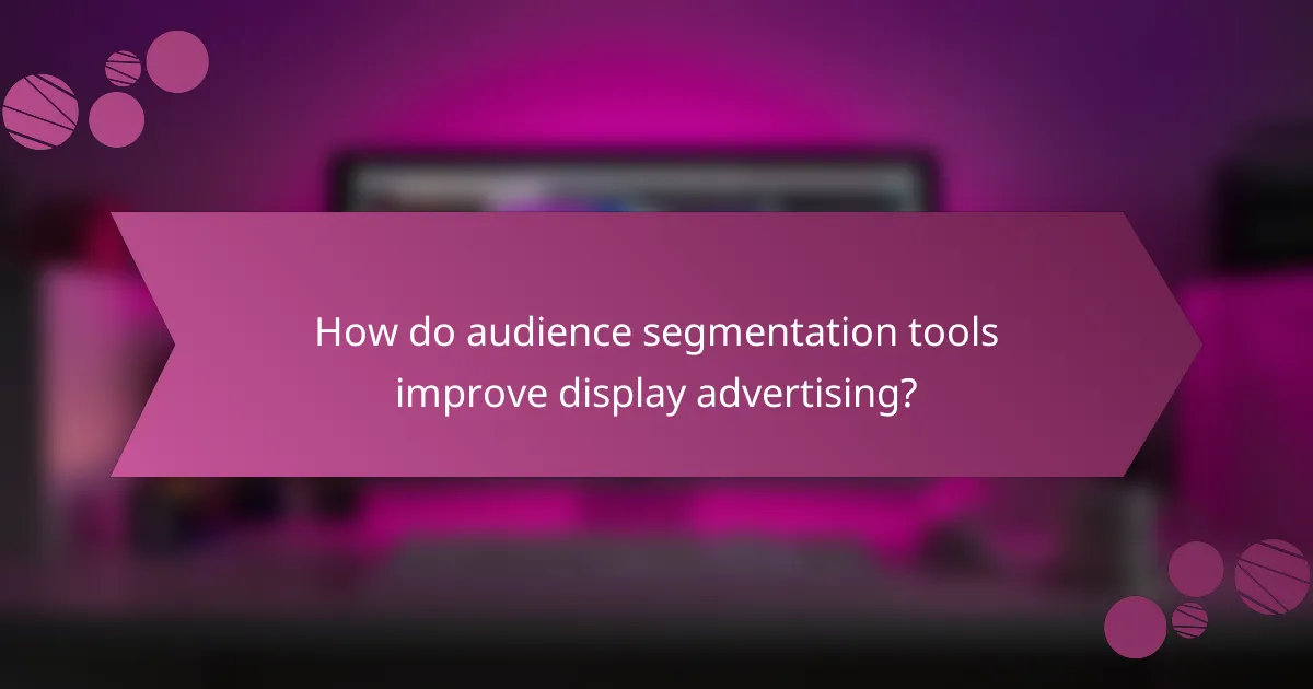 How do audience segmentation tools improve display advertising?