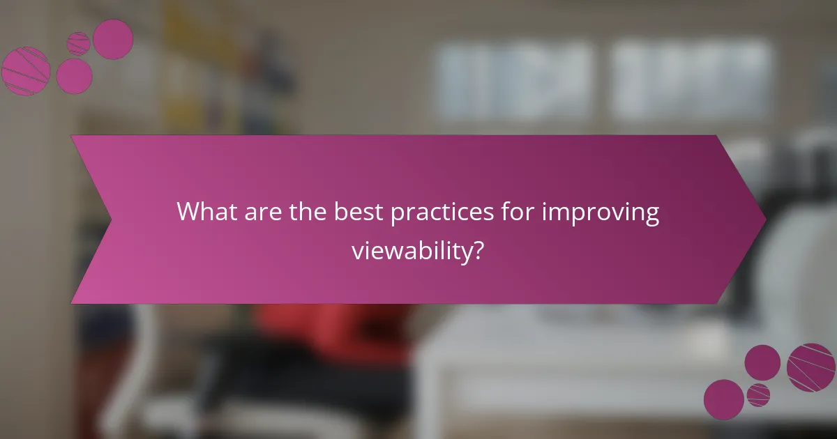 What are the best practices for improving viewability?