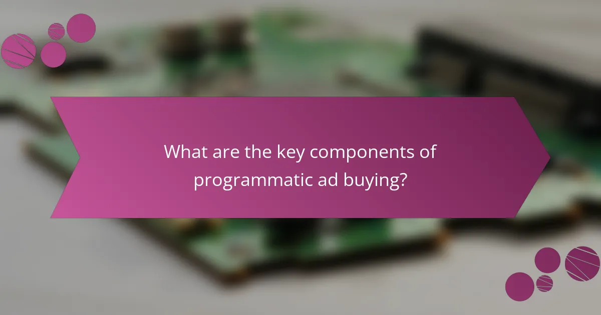 What are the key components of programmatic ad buying?