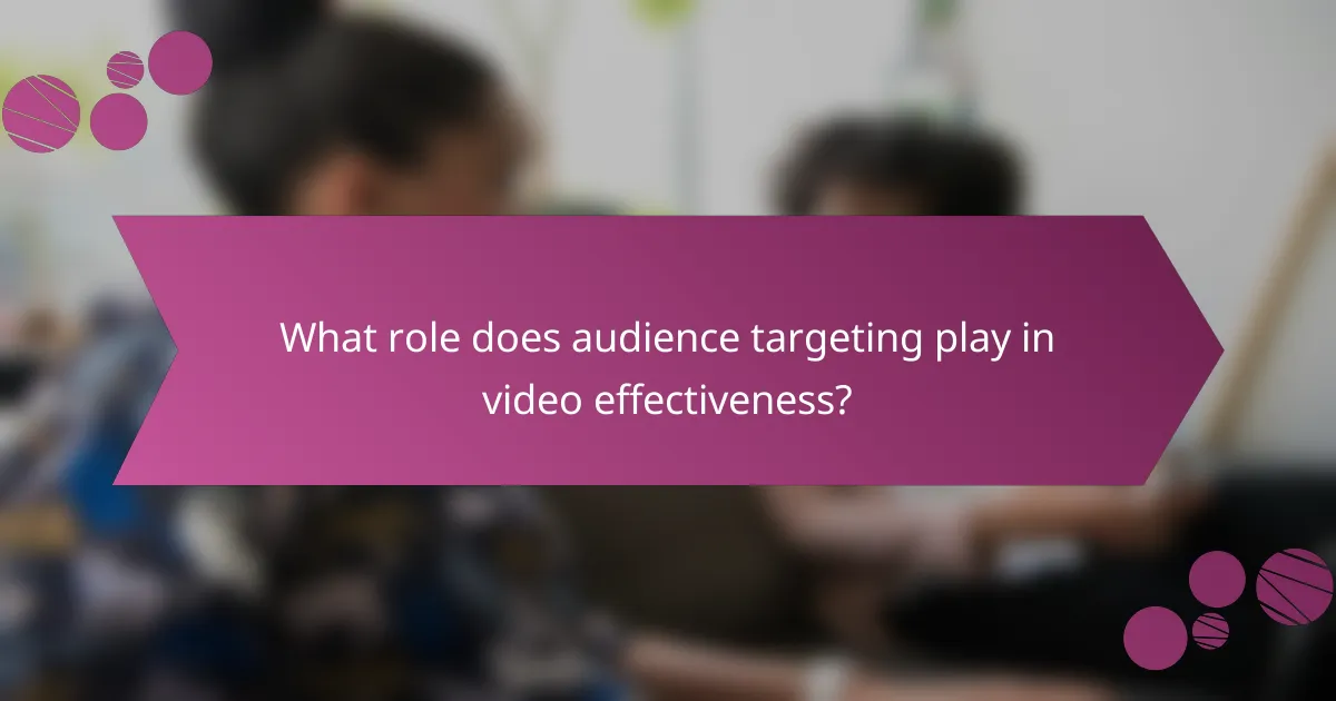 What role does audience targeting play in video effectiveness?